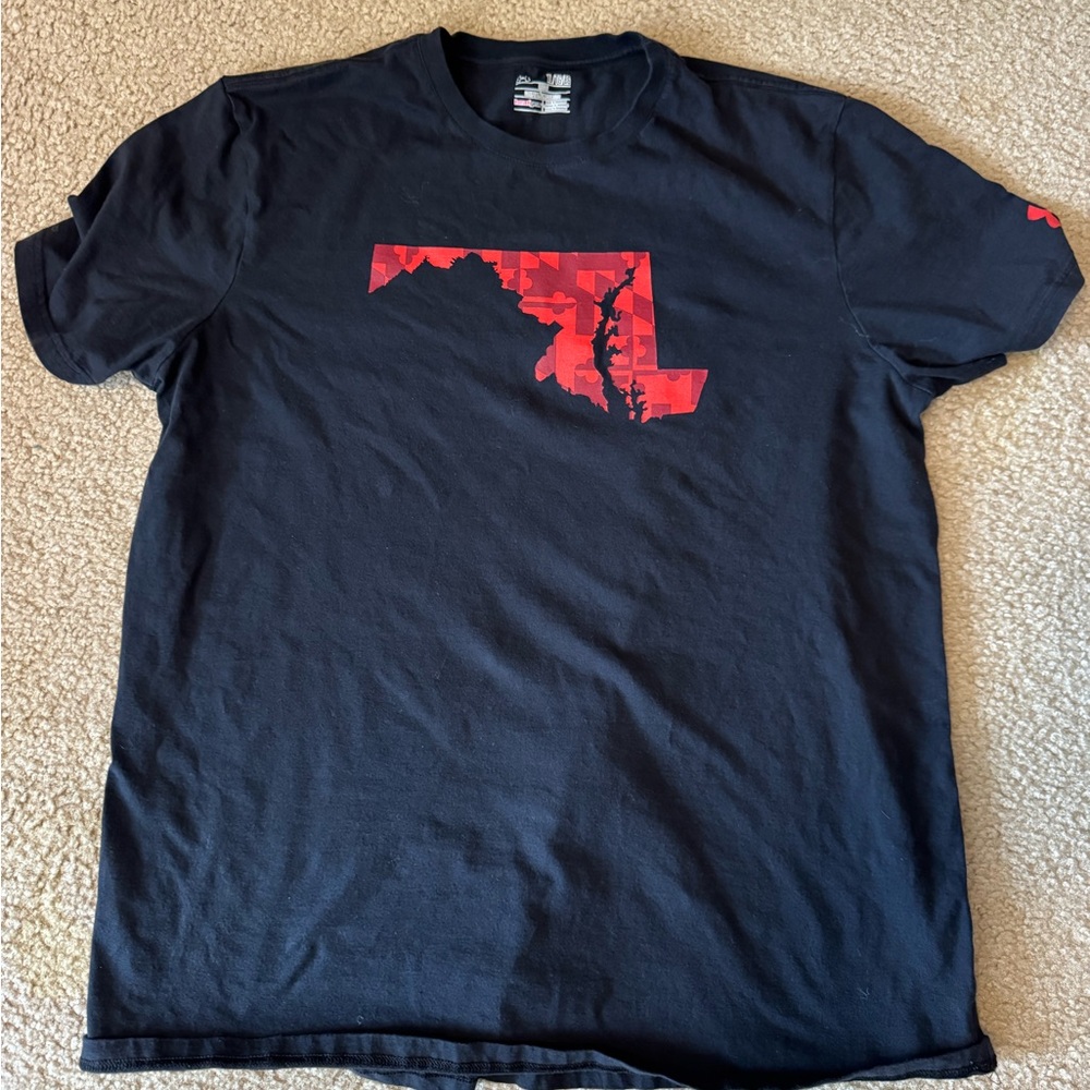 Under Armour Black Short-Sleeve Tee with Red Graphic